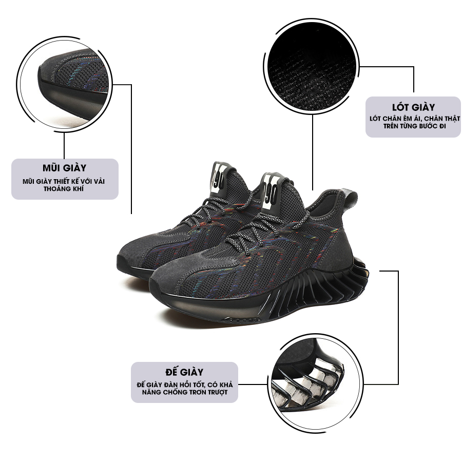 Giày Thể Thao Nam GEMI - Giày Sneaker Màu Trắng- Đen , Giày Thể Thao Dáng Hàn Quốc, Phù Hợp Mọi Lứa Tuổi - G5185