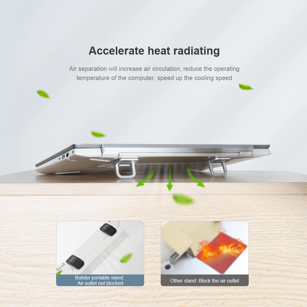 Bộ giá đỡ tản nhiệt mini cho Macbook / laptop siêu nhỏ gọn hiệu Nillkin Laptop Bolster portable stand (thiết kế chắn chắn, nhỏ gọn tiện dụng) - hàng chính hãng