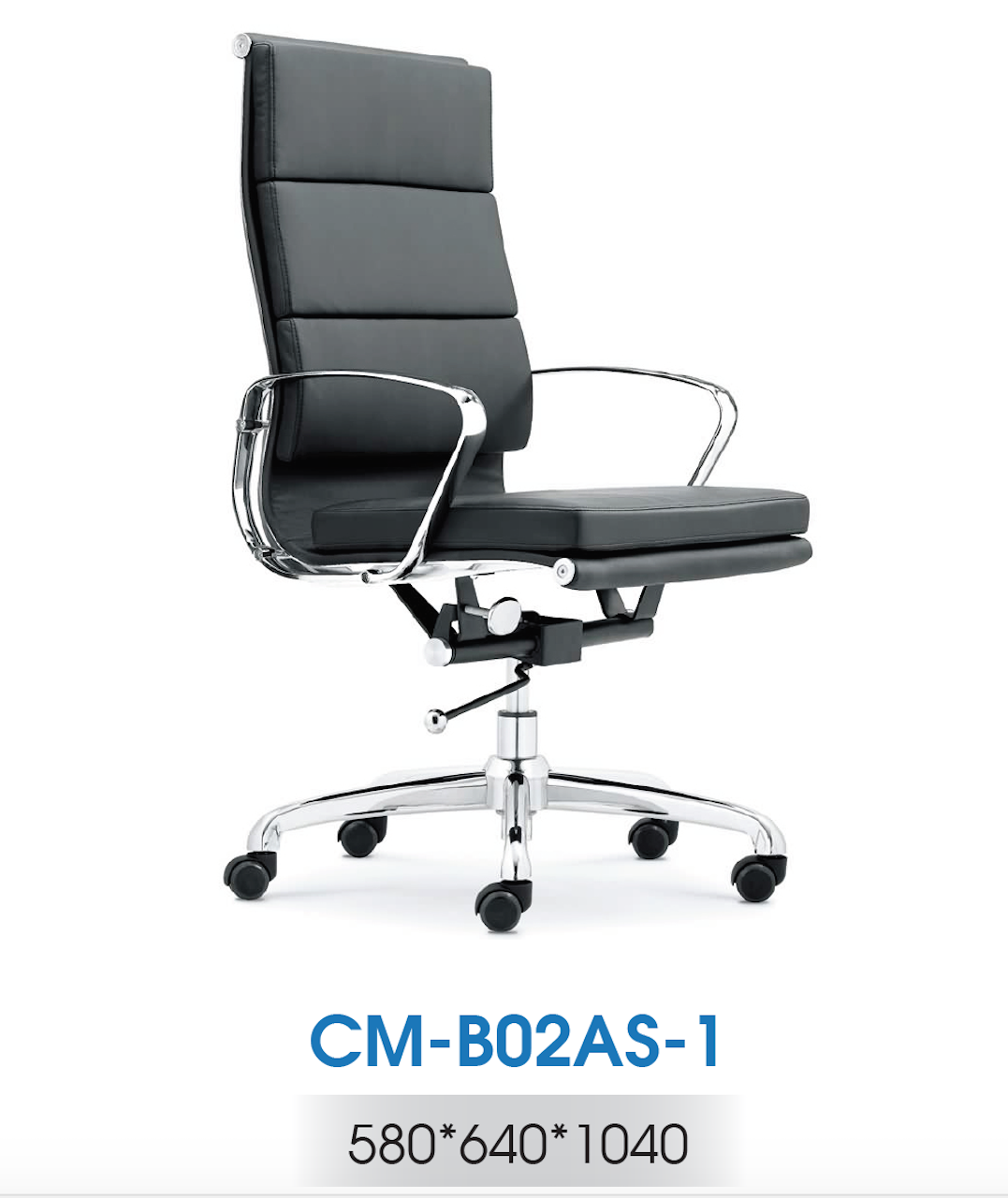 Ghế Văn Phòng Chân Xoay Bọc Da PU Cao Cấp AMA-CM-B02AS-1