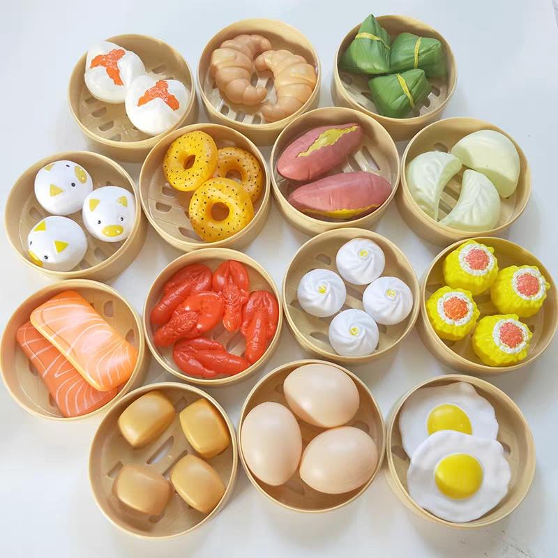 Đồ chơi nấu ăn 88 chi tiết gồm: bánh bao, bánh mỳ, bánh giò, khoai tay chiên