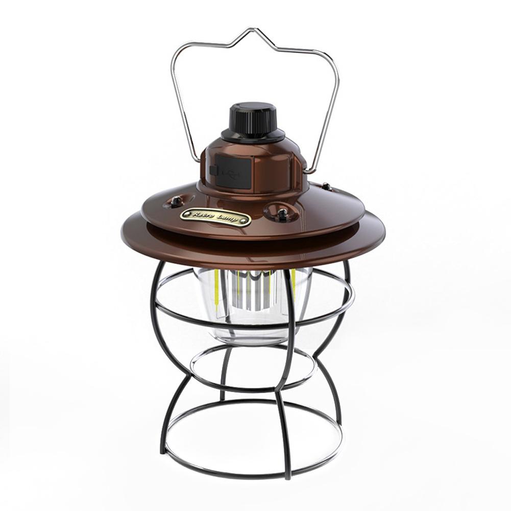 USB Charging Light Retro Camp Lantern Outdoor Camping Hiking Tent Night Light Lamp Stepless Dimming 3 Light Modes
