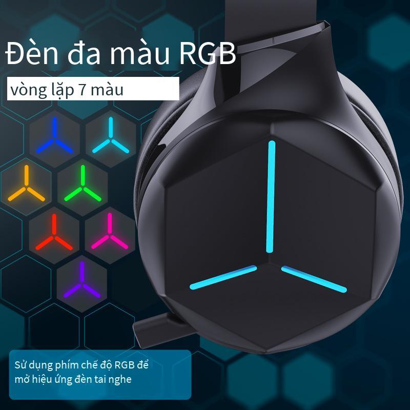 Tai nghe không dây chơi game chế độ kép Bluetooth 2.4G thuận lợi nhất chế độ tất cả trong một Đèn RGB đầy màu sắc tai nghe chơi game không dây