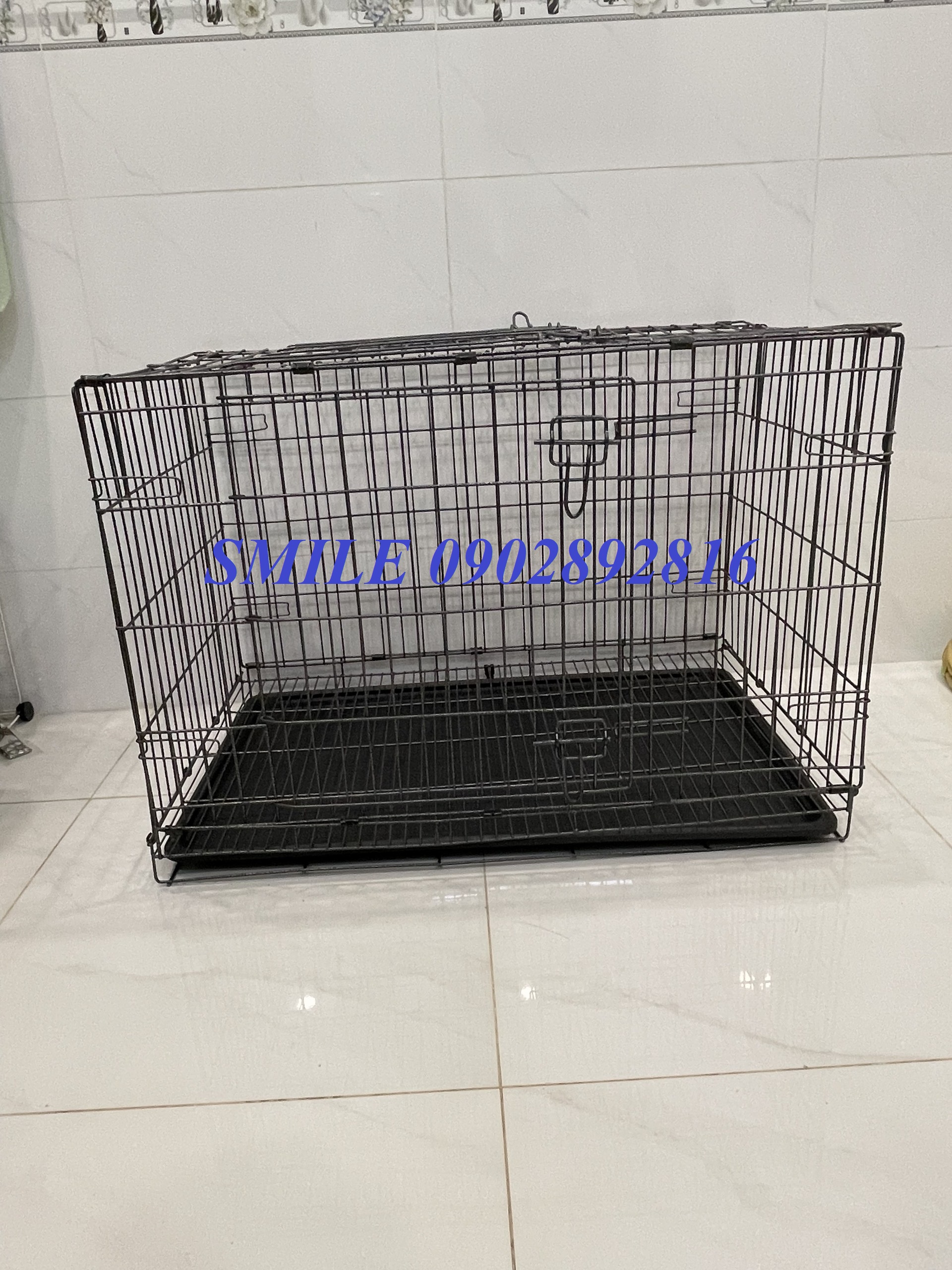 [MỚI VỀ] CHUỒNG CHÓ VÂN ĐÁ SIZE LỚN NAN SIÊU DÀY 90X60X65CM GẤP GỌN TIỆN LỢI DÀNH CHO PET LỚN