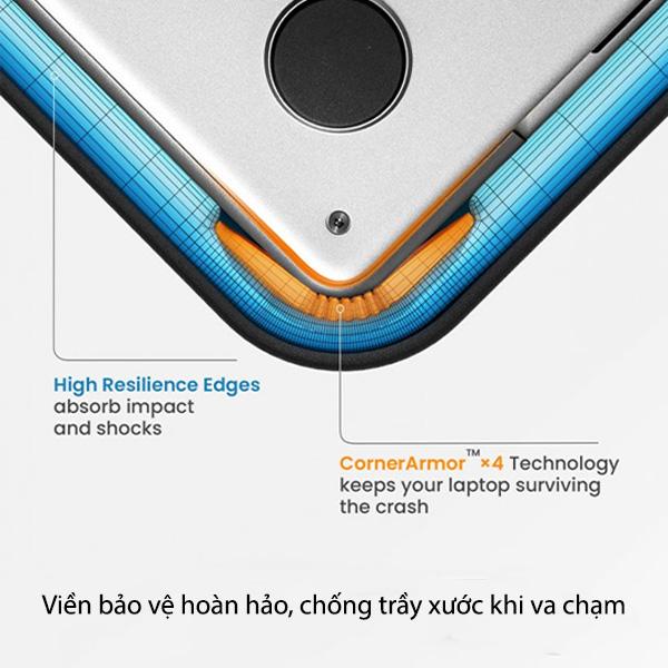 TÚI CHỐNG SỐC TOMTOC 360* PROTECTIVE KÈM TÚI PHỤ KIỆN CHO MACBOOK AIR/PRO 13” khả năng bảo vệ va đập - HÀNG CHÍNH HÃNG