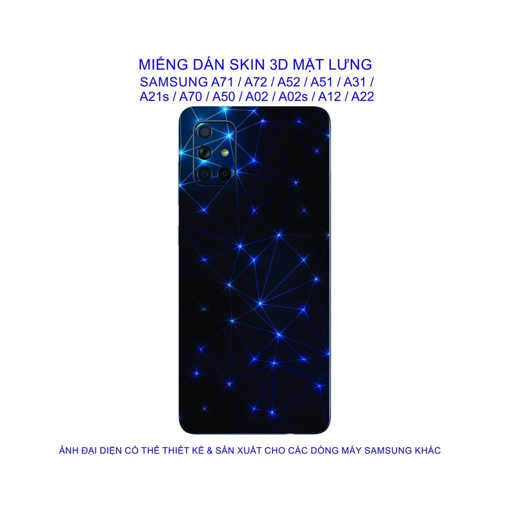 Miếng Dán Skin 3D mặt lưng dành cho SAMSUNG A71 / A72 / A52 / A51 / A31 / A21s/ A22 chống trầy xước, hình ảnh 3D sắt nét