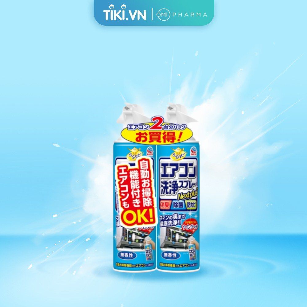 Set 2 Chai Xịt Vệ Sinh Máy Điều Hòa, Khử Mùi Hakugen Earth Raku Hapi Nhật Bản