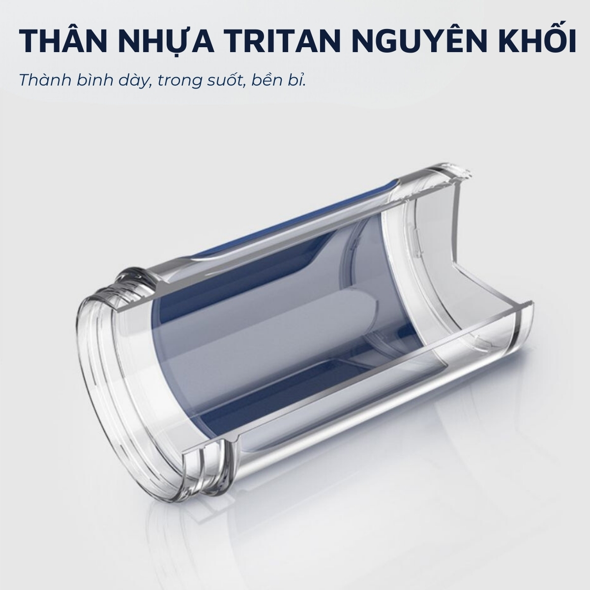 Bình lắc thể thao nhựa Tritan BPA Free DandiHome UZSPACE dung tích 500ml có khay chứa bột