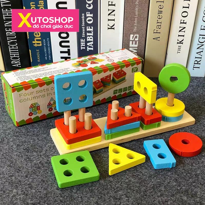 Đồ chơi xếp khối gỗ tư duy cho bé XutoShop