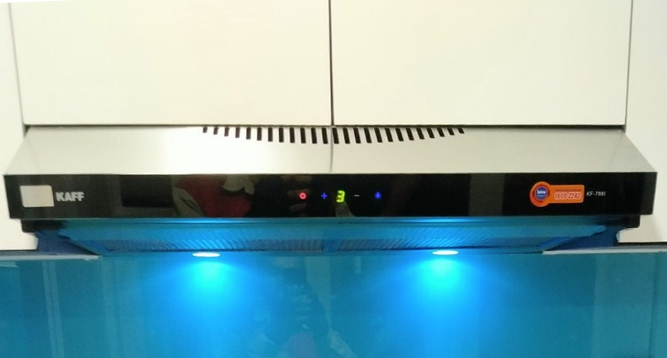 Máy hút mùi âm tủ inox phối kính cảm ứng 800mm KAFF KF-888I - Hàng Chính Hãng