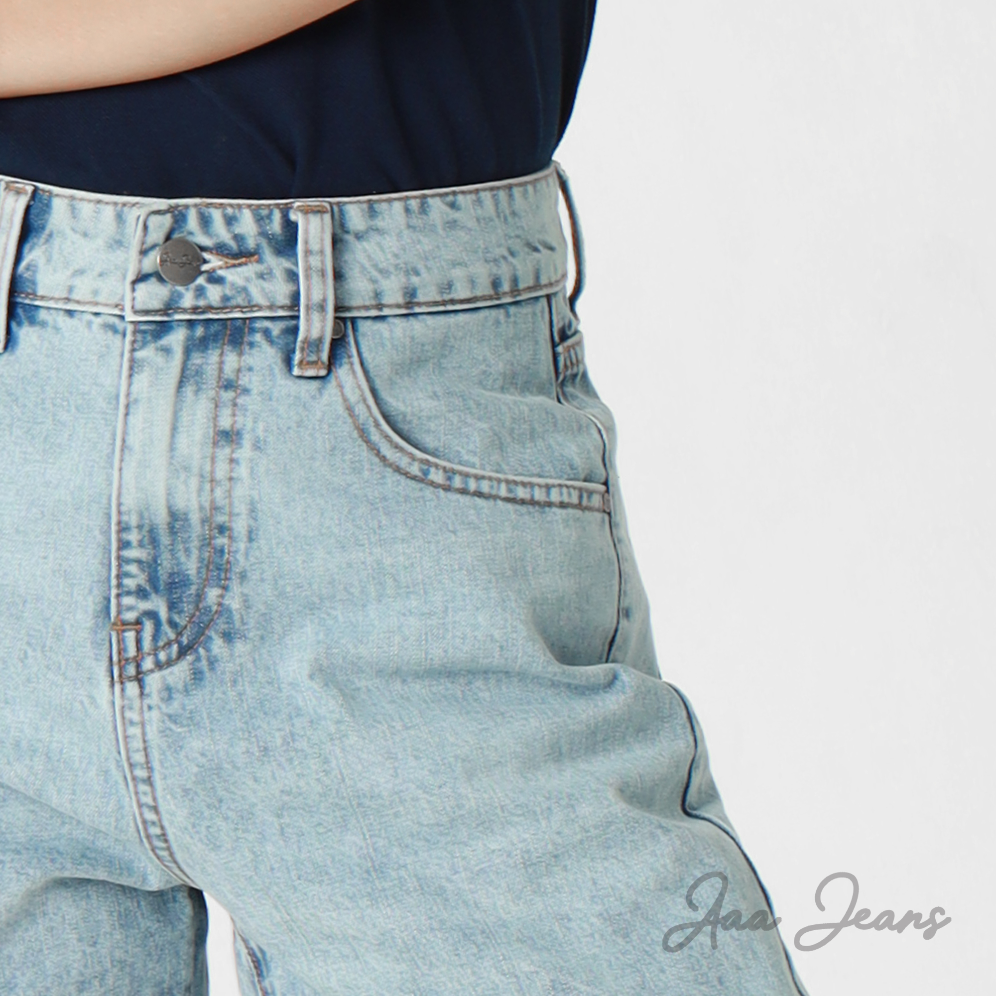 Quần short jean nữ ngắn lưng cao regular fit Aaa Jeans