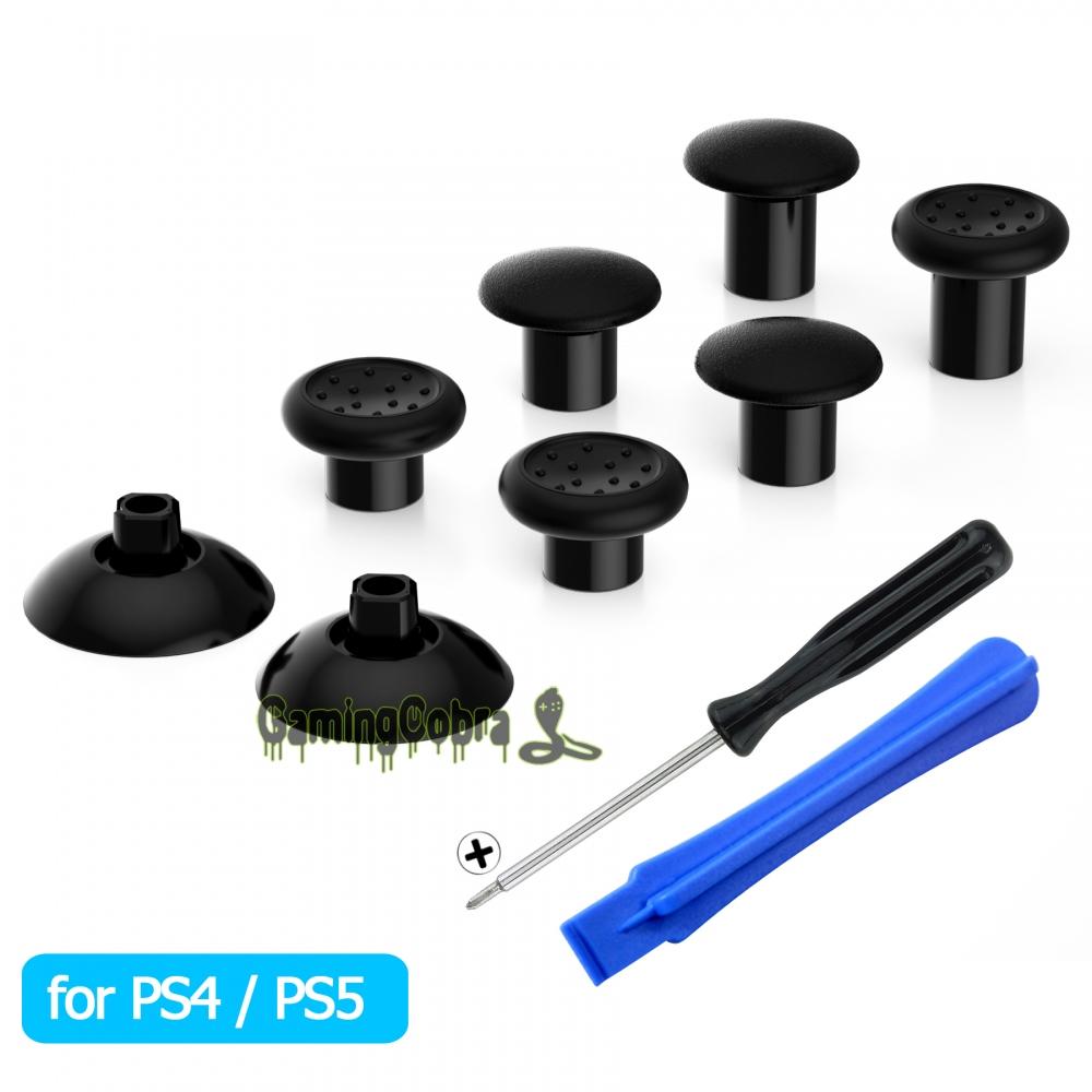 Thumbstick có thể hoán đổi cho nhau màu đen với 3 cần điều khiển có thể điều chỉnh cho bộ điều khiển PS5, cho PS4 Tất cả các bộ điều khiển mô hình màu: Đen