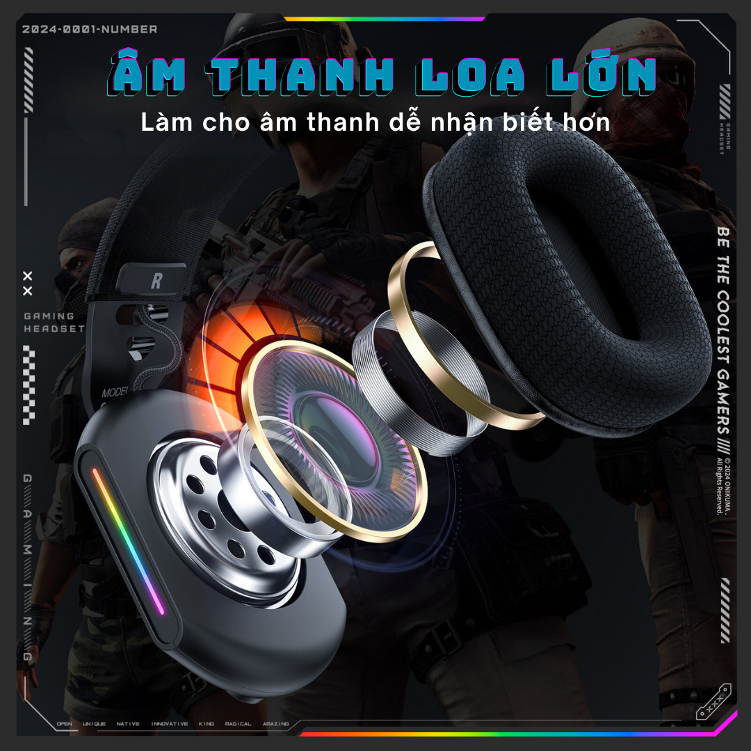 Tai Nghe ONIKUMA X12 - Tai Nghe Hoàn Hảo Cho Game Thủ - Black - Hàng Chính Hãng