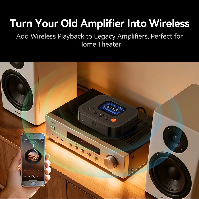 Bộ Thu Âm Thanh Bluetooth 6.0 M3R (2 trong 1) – Tích Hợp Đài FM, Màn Hình LCD &amp; Đa Cổng Kết Nối - Hàng Nhập Khẩu