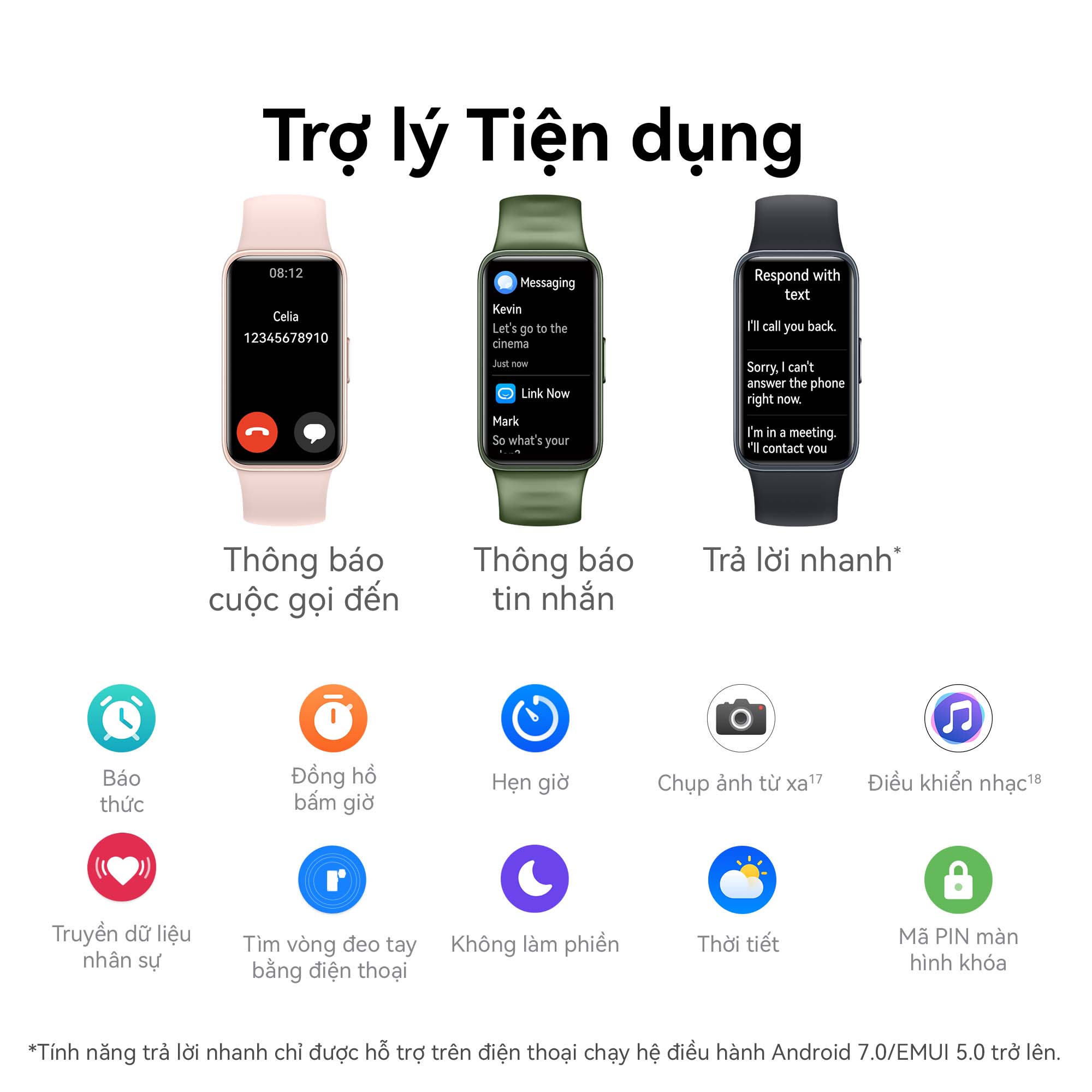 Vòng đeo tay thông minh HUAWEI Band 8 | Thiết kế siêu mỏng | Phân tích khoa học Giấc Ngủ | Thời Lượng Pin Vượt Trội | Hàng Chính Hãng