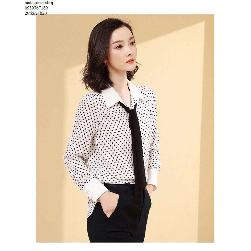 Tk621020-SƠ MI NỮ CHẤM BI TAY DÀI