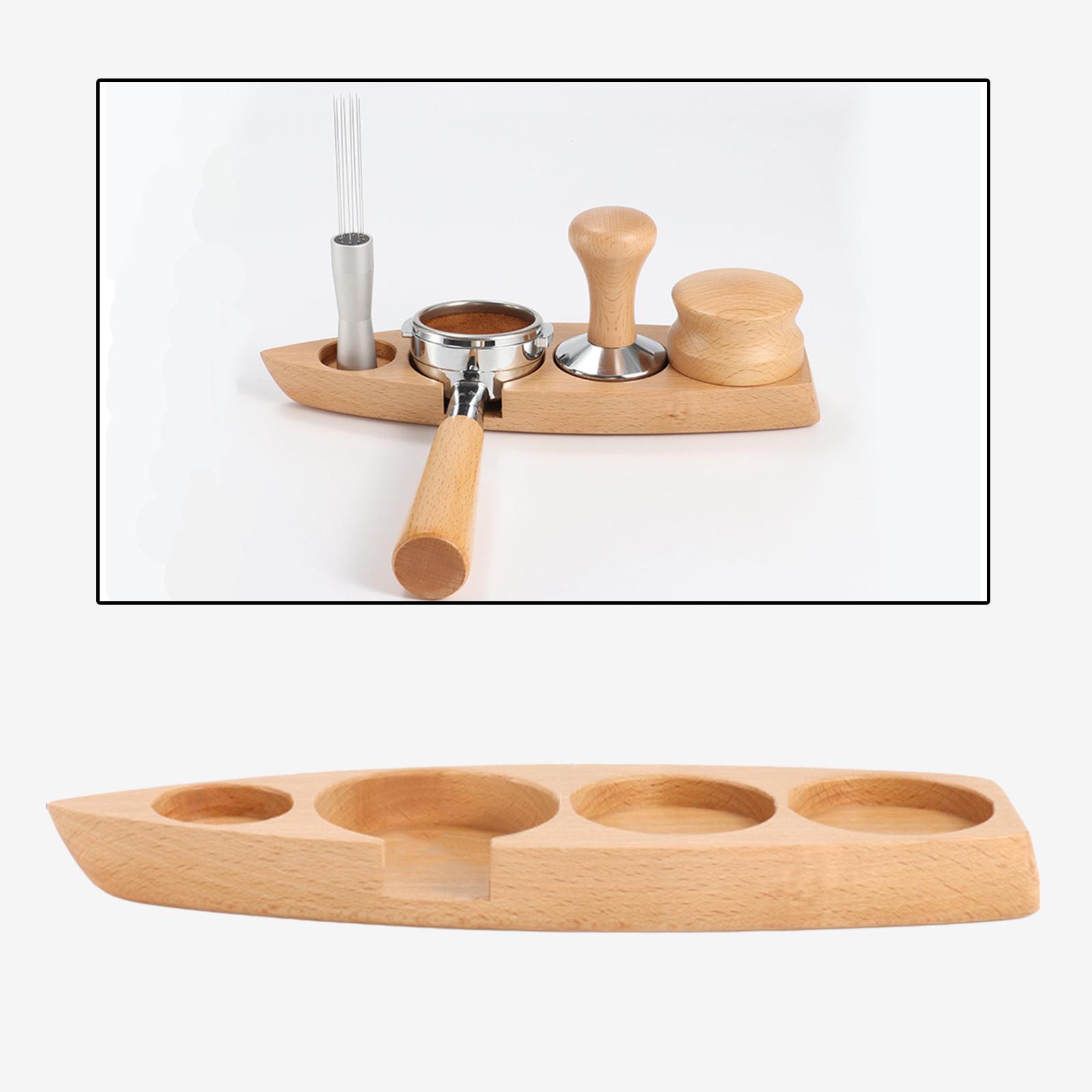 Wood Coffee Filter Tamper Holder, Solid Wooden Espresso Tamper Stand, Coffee Tamper Station Rack, Espresso Tamper Storage Holders, Anti-Slip