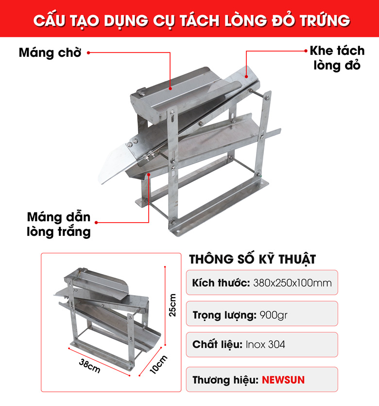 Dụng cụ tách lòng đỏ trứng NEWSUN Hàng chính hãng