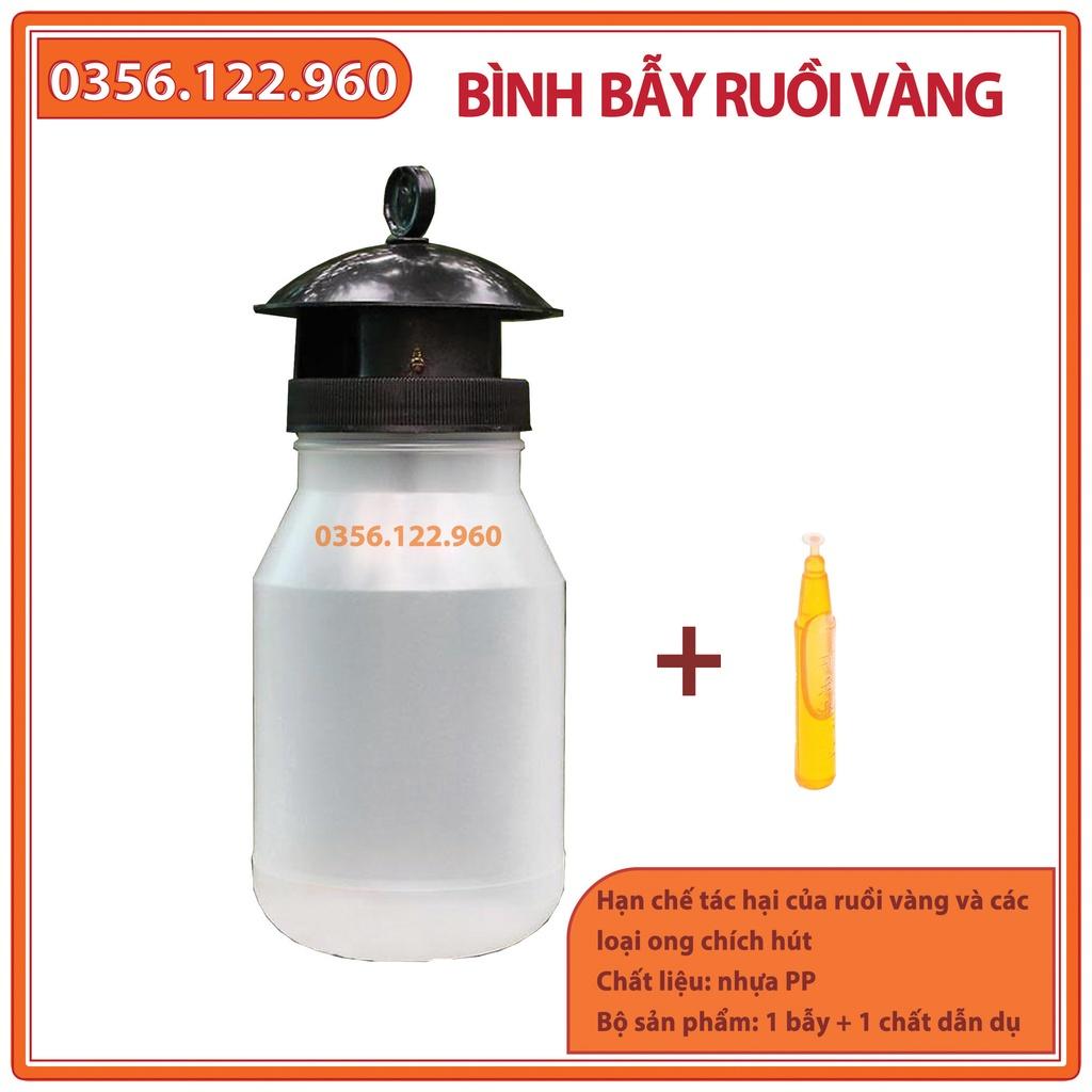 Bộ 3 Dụng cụ bẫy Ruồi vàng, Bình bẫy Ruồi Muỗi Ong, Chai bẫy Ruồi Dấm hiệu quả