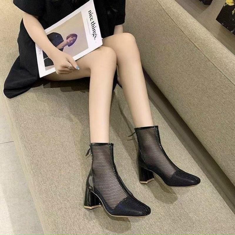 Bốt lưới bốt cao gót dạng lưới thoáng chân size 36 đến size 41