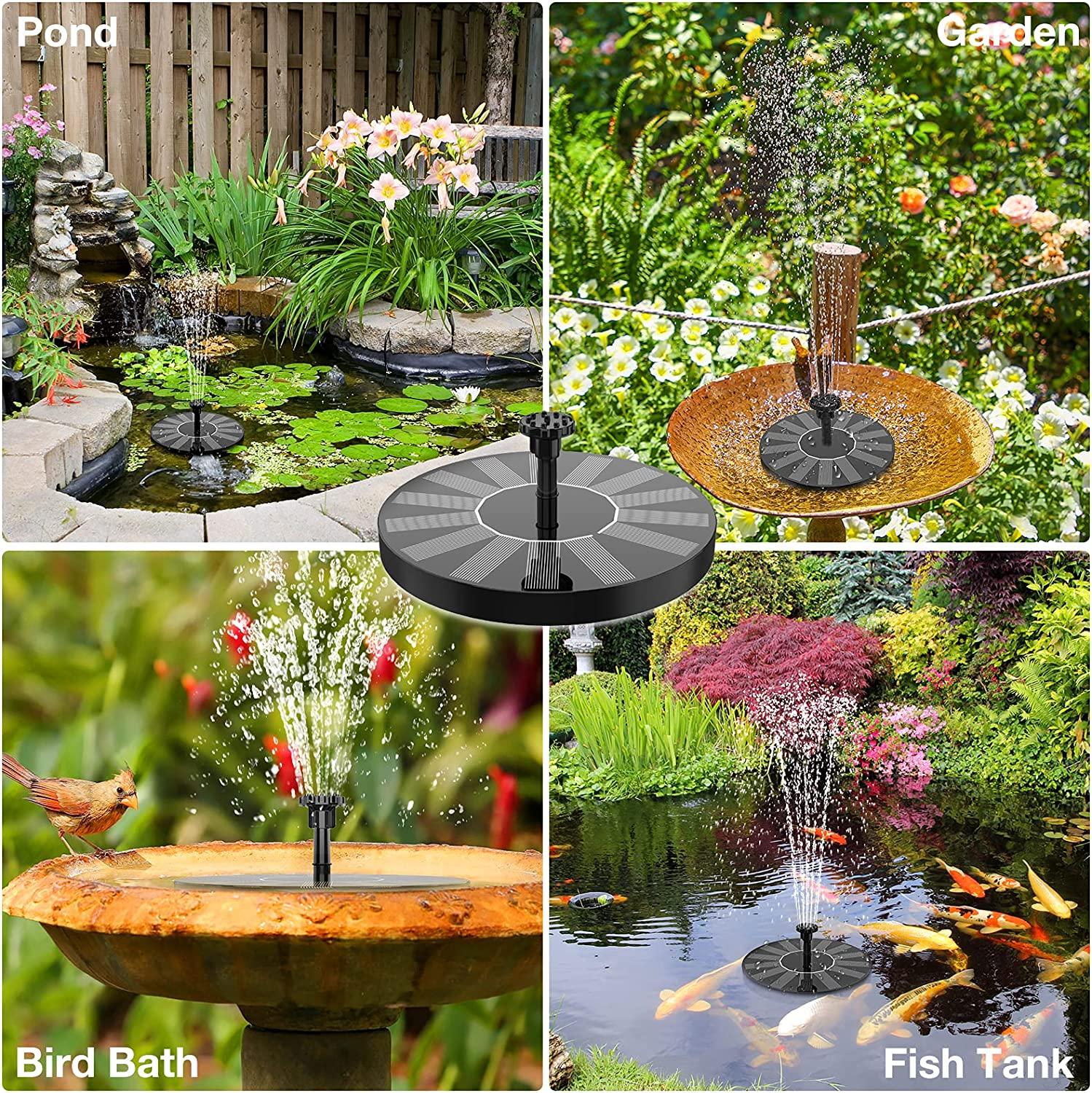 Máy bơm ao mặt trời với 6 hiệu ứng bơm nước mặt trời Bơm Floating Floating cho Pond Garden Ao hoặc Fountain Bird Bath Bể chứa