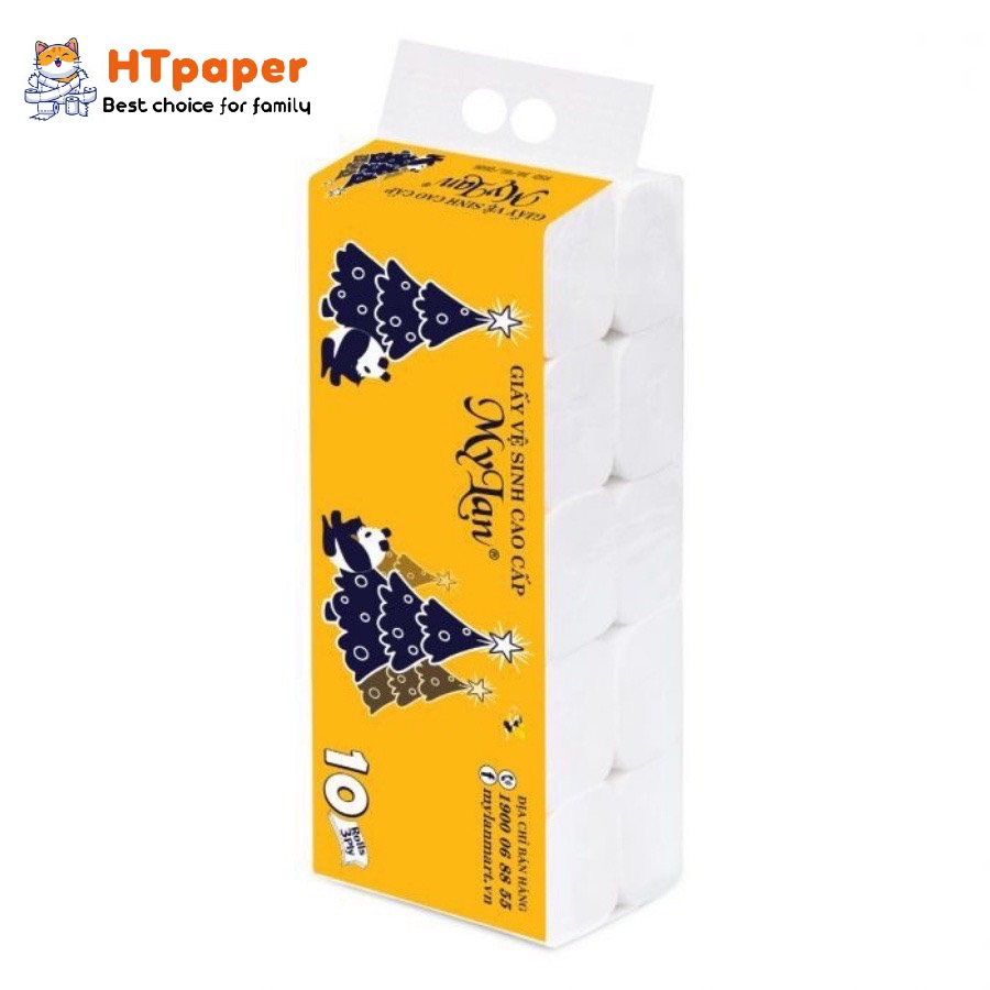 Giấy Vệ Sinh MyLan Gấu Thông 10 Cuộn 4 Lớp Siêu Dai và Mềm - HTPaper