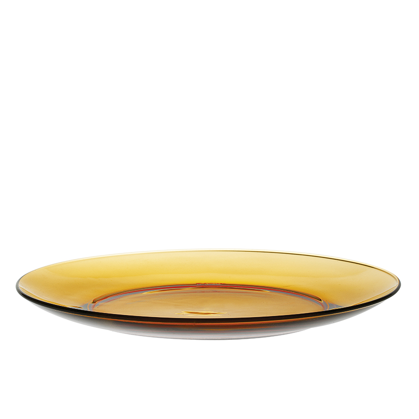 Bộ 2 dĩa D3006D Duralex Lys vàng Amber 23.5cm Thủy tinh cường lực cao cấp Pháp