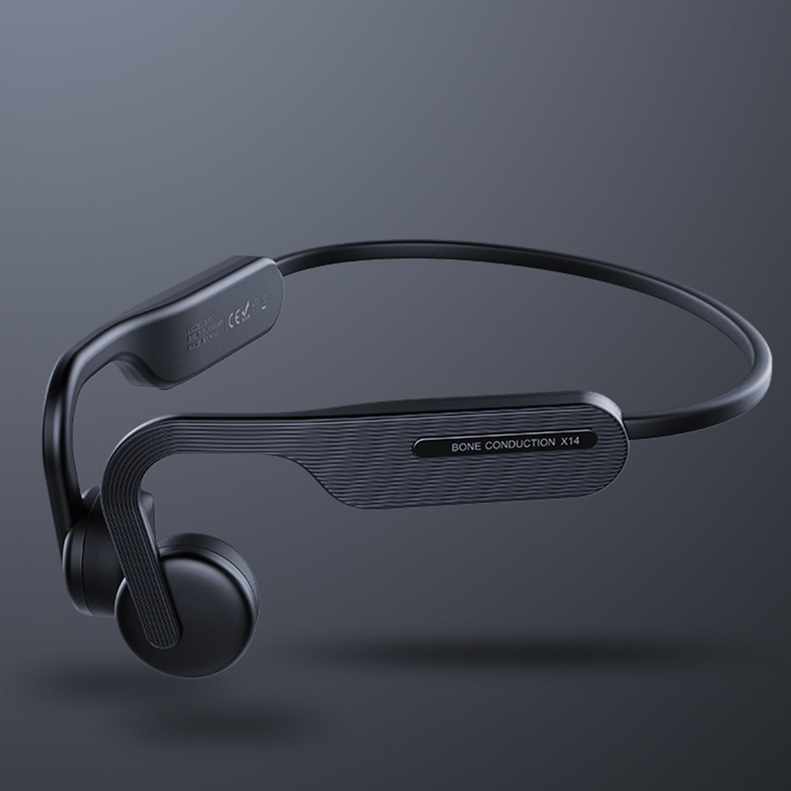 Wireless Bone Conduction Headphones Open Ear IPX6 for Sport Running Black