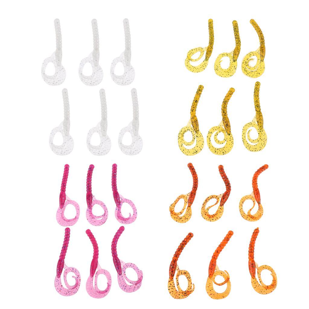 6pcs Flexible Grub Worm Soft Fishing Lure Simulation Earthworm Bait