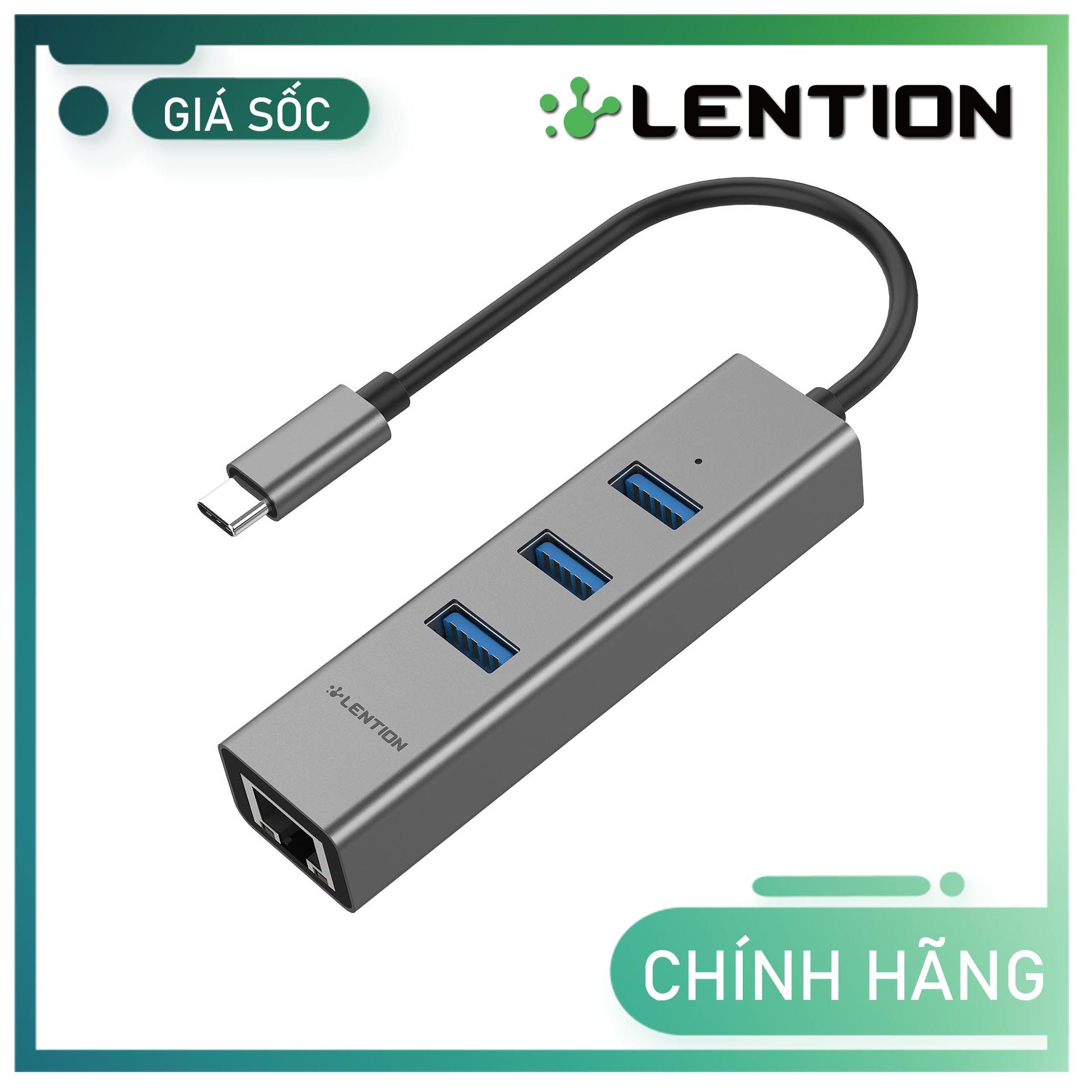 Bộ chuyển đổi USB-C 4 trong 1 Lention C23s Hàng Chính Hãng