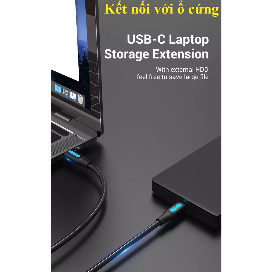 Cáp sạc và truyền dữ liệu type-C ra Mini-B Vention COWBF _ hàng chính hãng