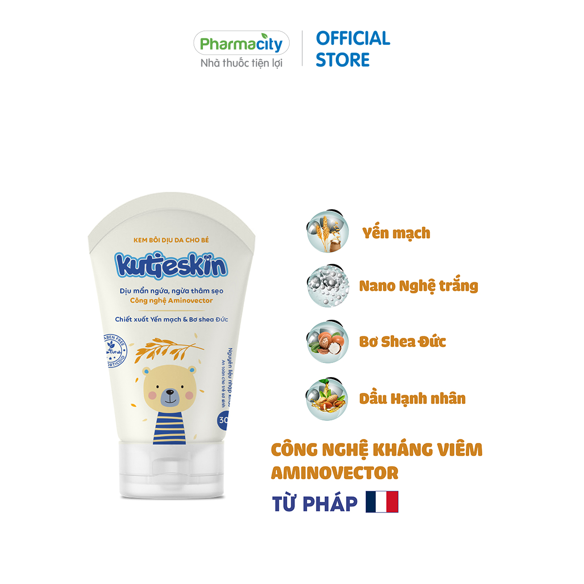 Kem Kutieskin hỗ trợ làm dịu da cho bé