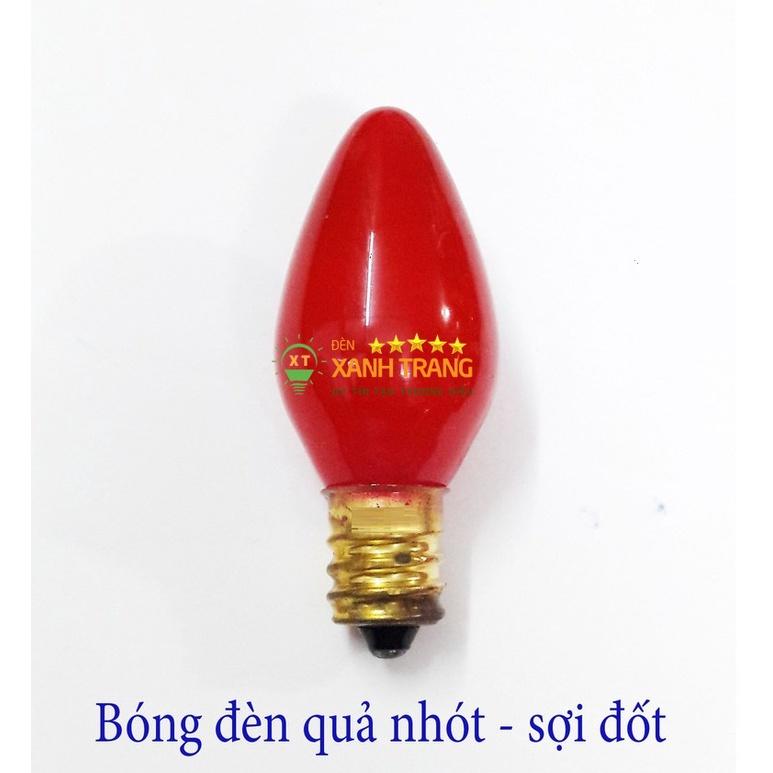 Bóng đèn quả nhót - E12, bóng led đèn thờ tiết kiệm điện 1W, đèn trái ớt ban ông địa