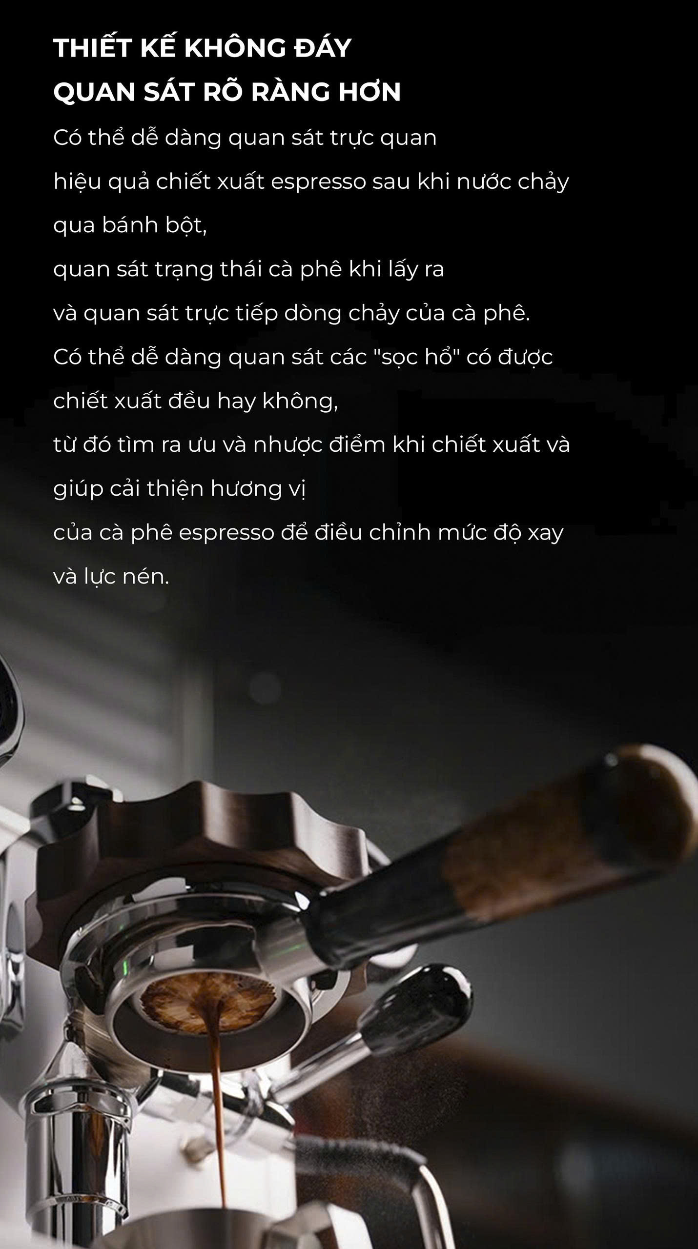 Tay cầm espresso không đáy kết hợp của gỗ và nhựa cây tư nhiên FEEPIE