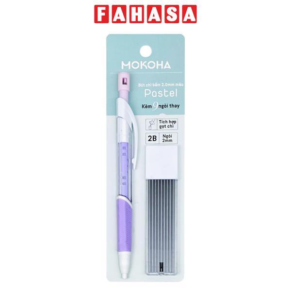 Bút Chì Bấm 2.0 mm Kèm 9 Ngòi Thay Thế - Mokoha M-MP001 - Màu Tím