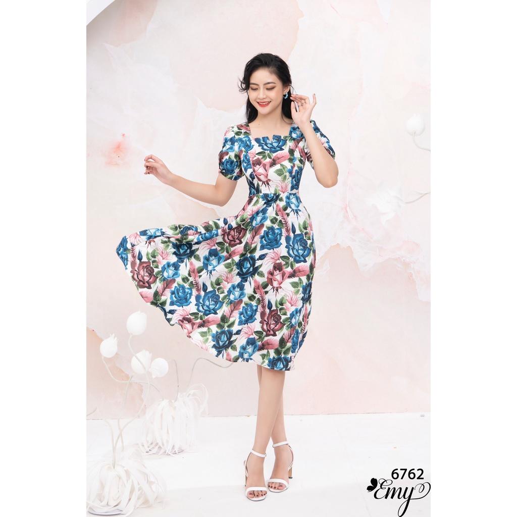 Đầm EMY EMY EM6762 Body Lụa Hoa Có Túi