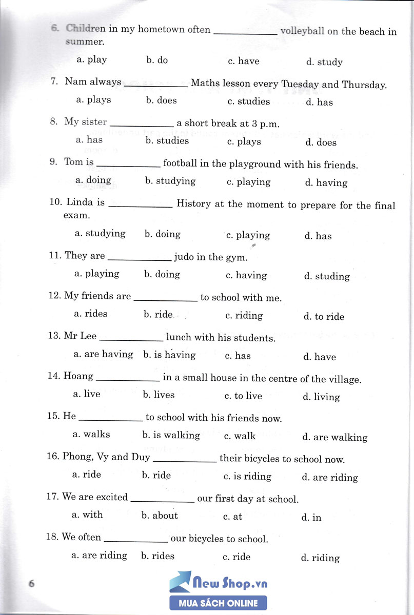 702 Câu Trắc Nghiệm Tiếng Anh 6 Theo Chương Trình Giáo Dục Phổ Thông Mới (Không Đáp Án)