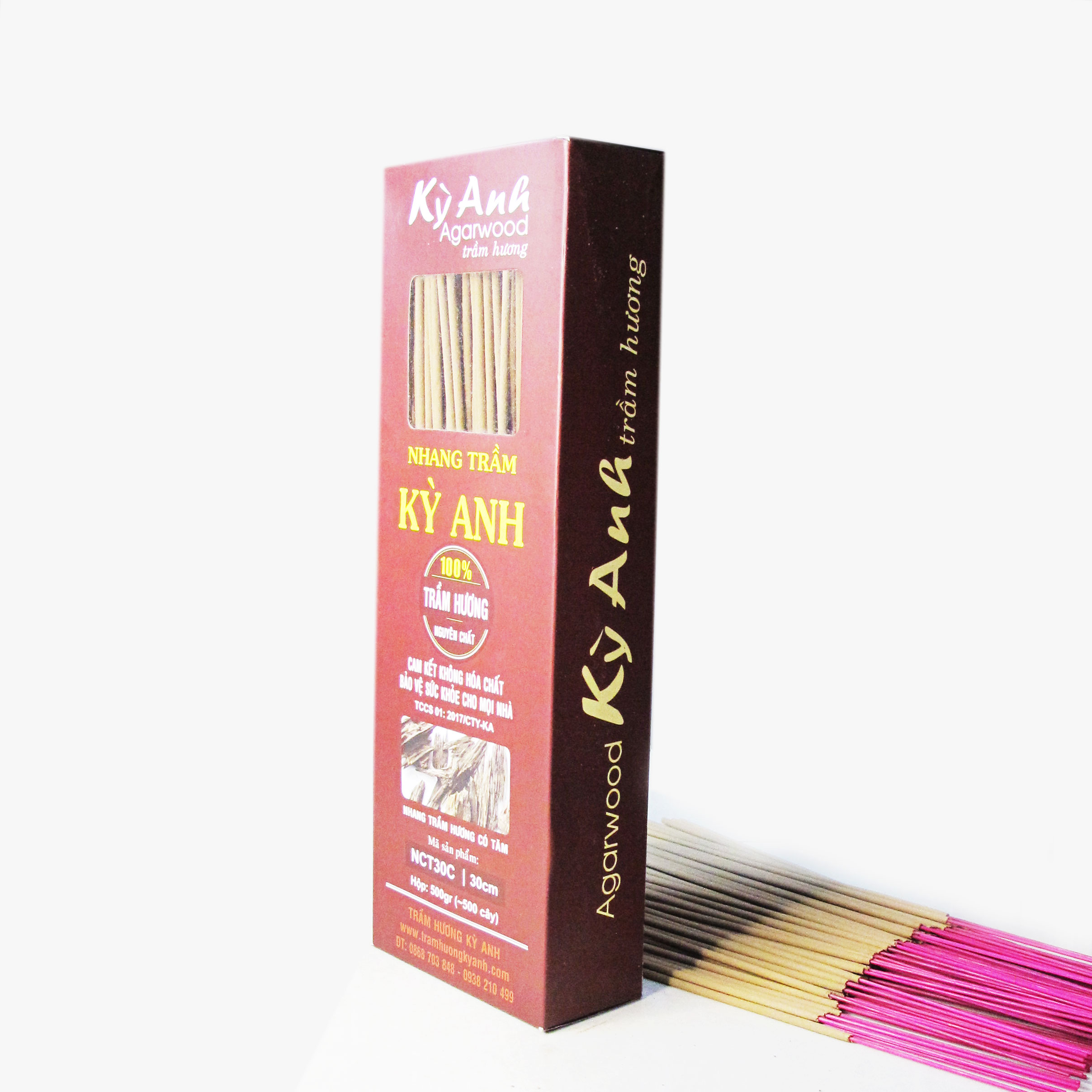 Nhang Trầm Hương Kỳ Anh Hộp 500gr Dài 30cm NCT30C-500gr