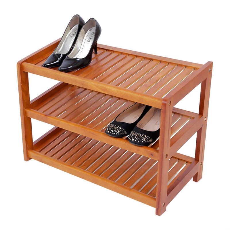 Kệ Giày Dép Gỗ Tự Nhiên 3 Tầng Rộng 60cm