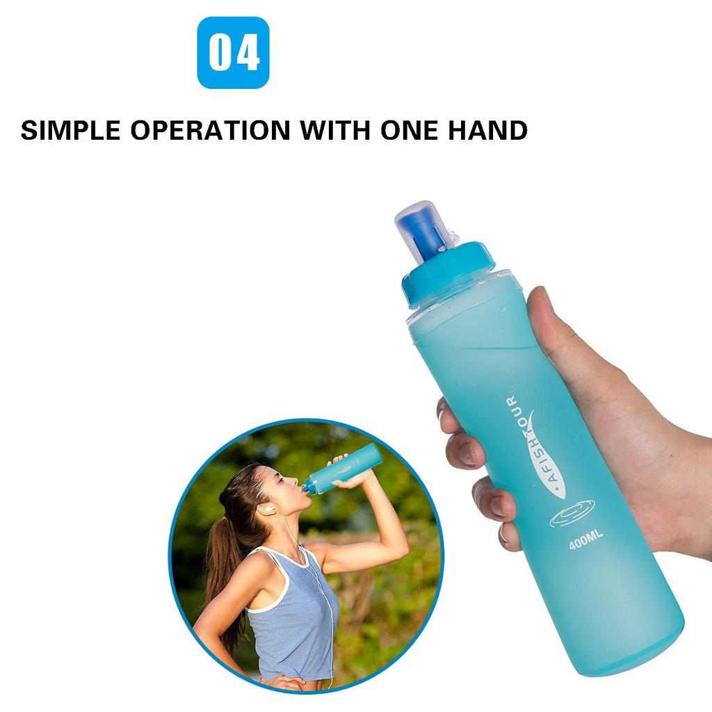 Portable Folding Water Bottle TPU Outdoor Sports Soft Water Bag Running Folding Water Bottle Hiking Camping Soft Flask Water Bag
