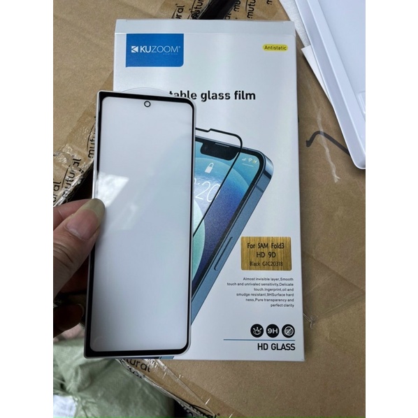 Kính cường lực full màn hình samsung Galaxy Z Fold 3, Z Fold 4 chính hãng kuzoom (mặt nhỏ) - hàng nhập khẩu