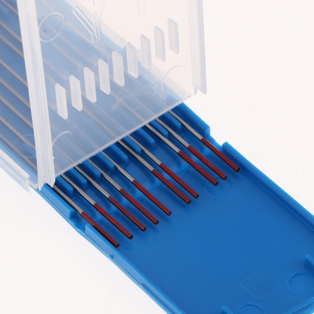 10 Pieces WT20 1/25 x5.9inchh 2% Thoriated Red Tungsten Electrodes Welding Tig Rods