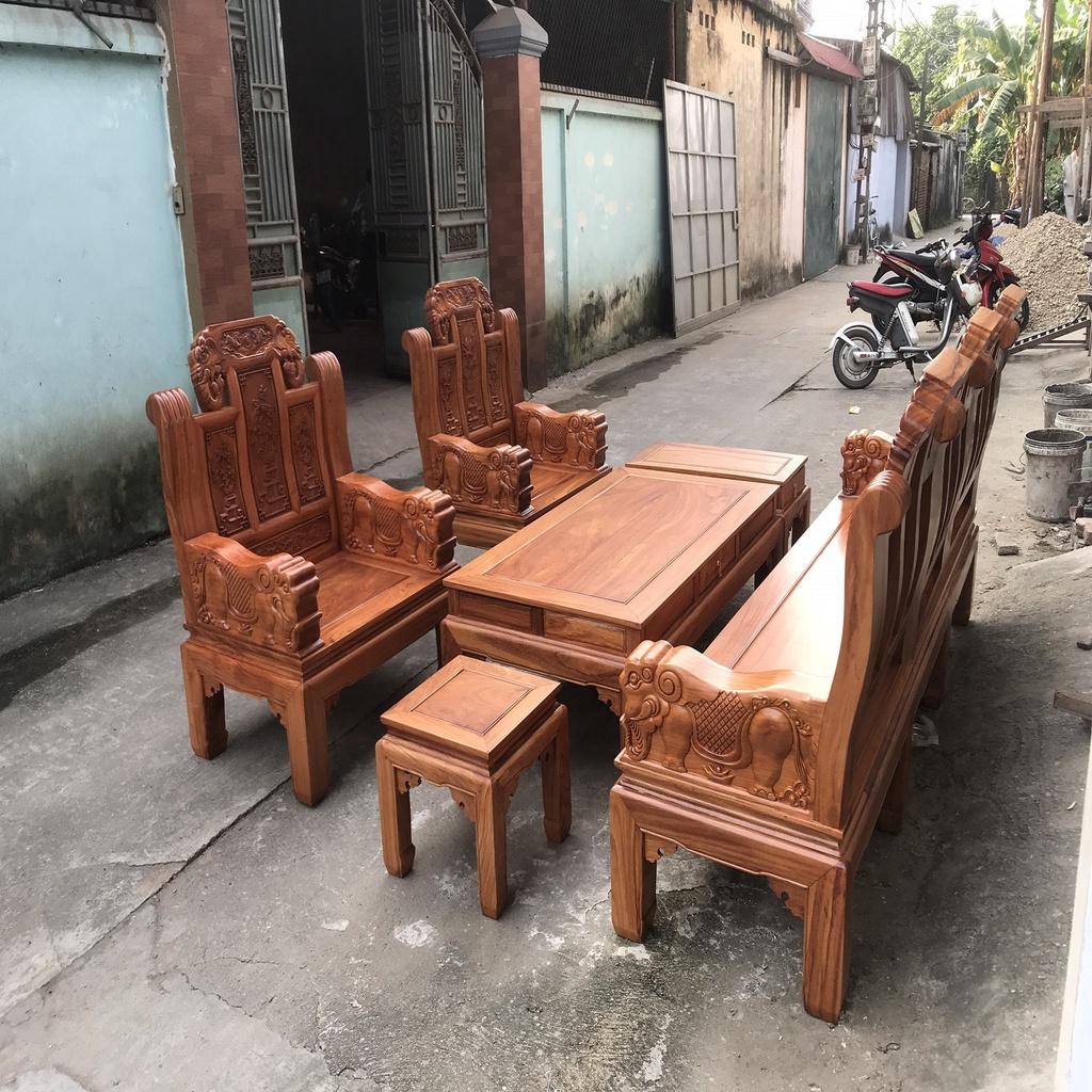 Bàn Ghế Âu Á Tay Voi Đặc Gỗ Gõ Đỏ