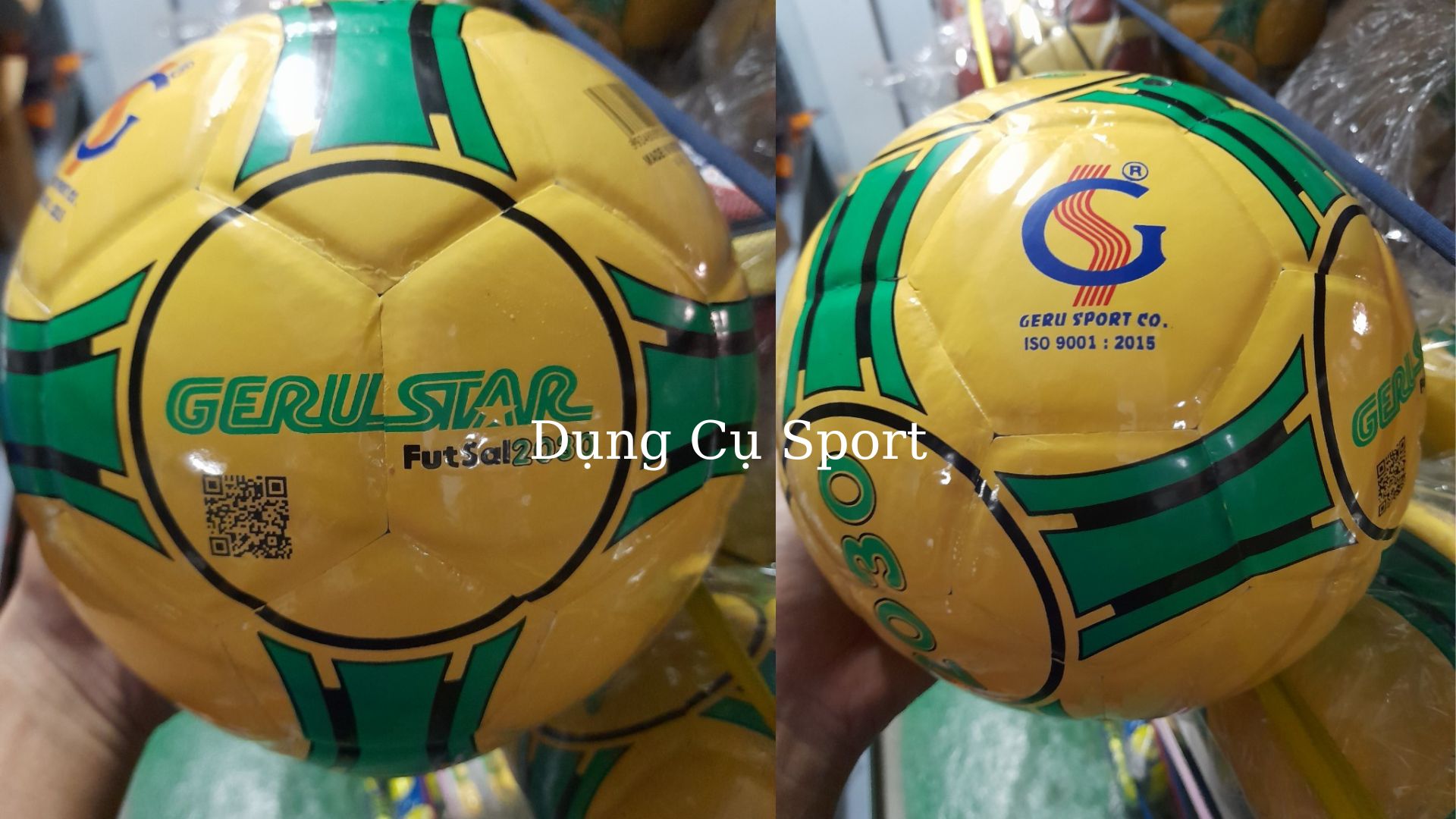 Quả bóng, Quả banh, Quả Bóng đá Geru Sala 2030 xanh lá - Dungcusport tặng lưới và kim bơm