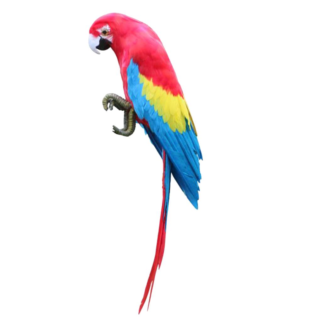 Parrot Ornament Feathered Bird Animal Figurine Garden Lawn Yard Tree Decor