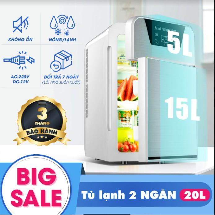 Tủ lạnh mini 20L 2 ngăn có hiển thị nhiệt độ