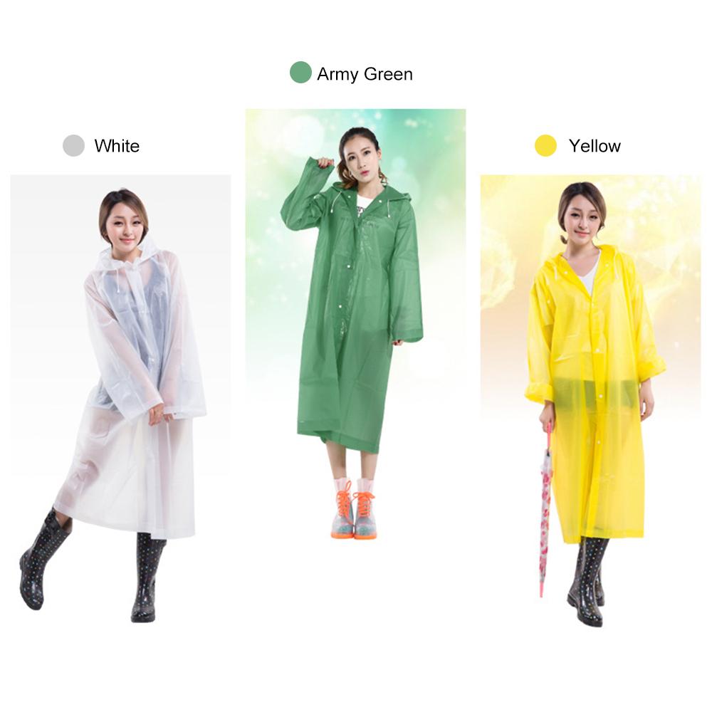 Áo mưa EVA chống thấm nước có mủ cài và dây rút, hoàn hảo để đi du lịch, câu cá, đi bộ đường dài