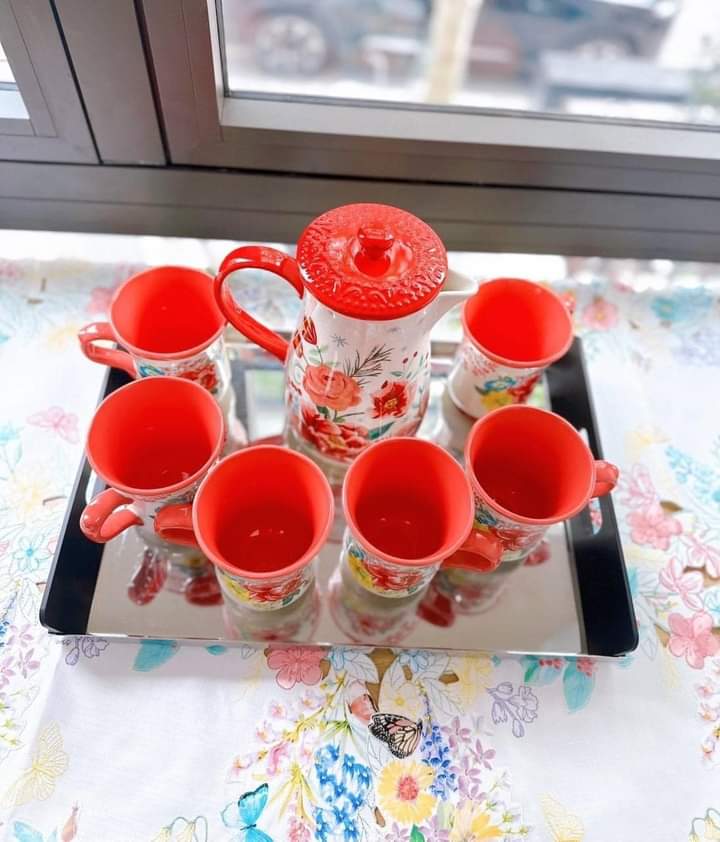 Sét bình nước kèm cốc The Pioneer Woman Merry Meadow Hàng chính hãng