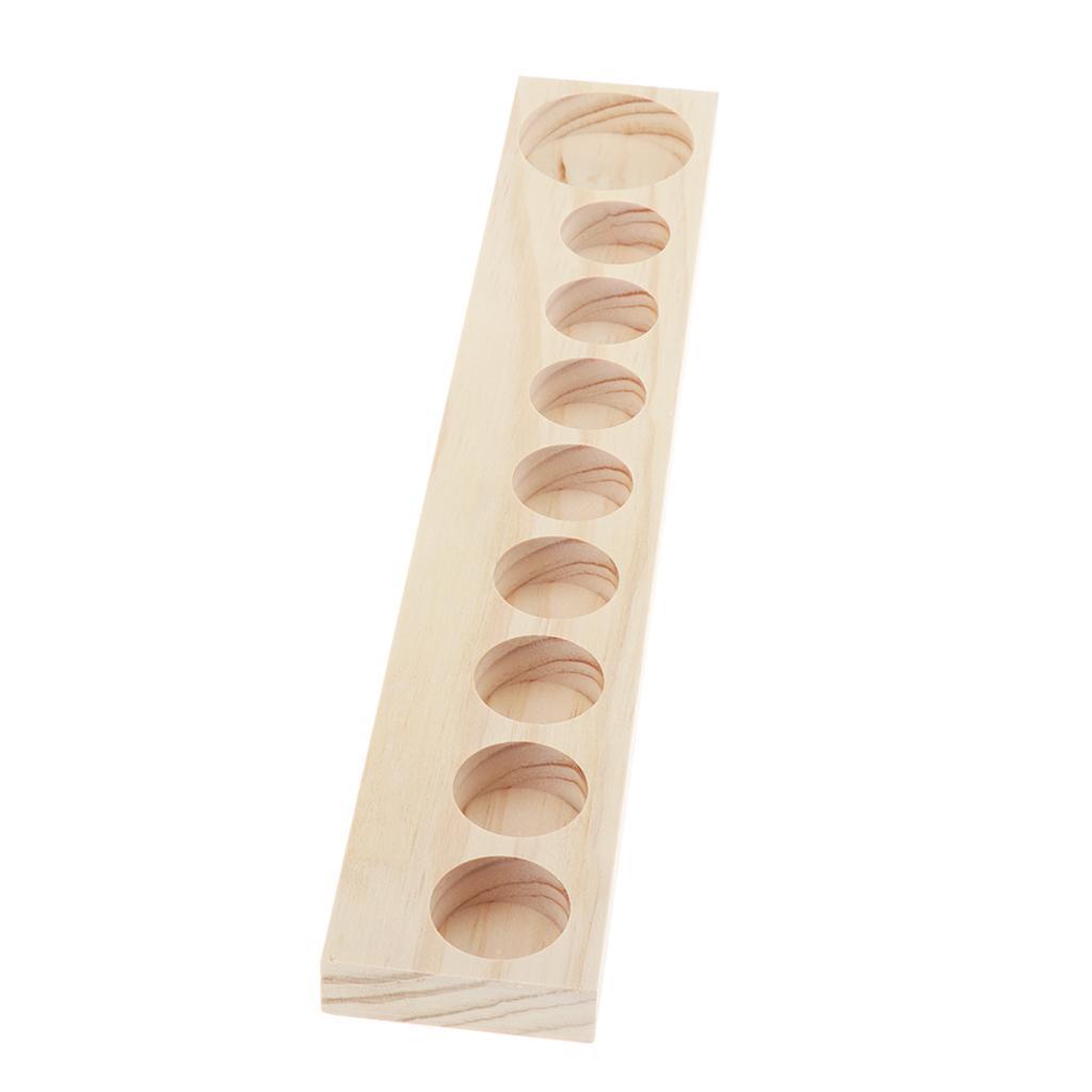 9 Grids Wood Essential Oil Displaying Storage Organizer Rack Holder Tray
