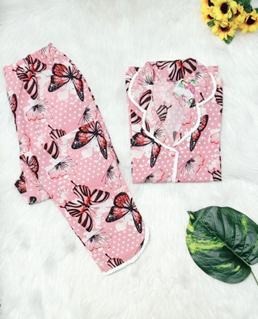 Pijama LỤA HÀN cao cấp - Quần DÀI - có túi - ẢNH THẬT