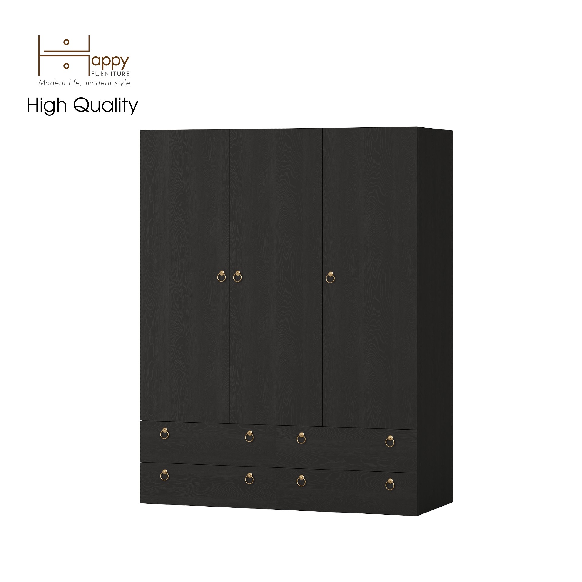 [Happy Home Furniture] WESLEY, Tủ quần áo 4 ngăn kéo - 3 ngăn cửa mở,  140cm x 58cm x 180cm ( DxRxC), TCM_019